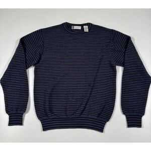 VTG Bachrach Sweater Black Gray Purple Striped Knit Made In Italy Size‎ Small